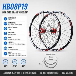 Jeu <span class=keywords><strong>de</strong></span> roues <span class=keywords><strong>VTT</strong></span> 26/27,5/29 <span class=keywords><strong>pouces</strong></span> en aluminium, 4 roulements, <span class=keywords><strong>axe</strong></span> traversant à dégagement rapide, moyeu HG 12 vitesses six boulons, <span class=keywords><strong>roue</strong></span> <span class=keywords><strong>de</strong></span> vélo <span class=keywords><strong>de</strong></span> montagne - Product Image 1
