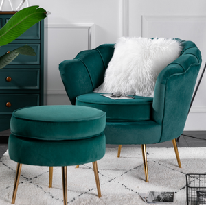 Conjunto de sofá de lujo con luz nórdica, muebles de sala de estar, sofá individual de terciopelo con forma de flor, tocador, sofá de dos plazas con acento de terciopelo - Product Image 4