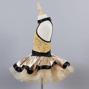 Robe de danse pour filles pour adulte robe de ballet à paillettes dorées robe de scène romantique enfant tulle justaucorps de ballet costumes <span class=keywords><strong>jupe</strong></span> <span class=keywords><strong>tutu</strong></span> - Product Image 6