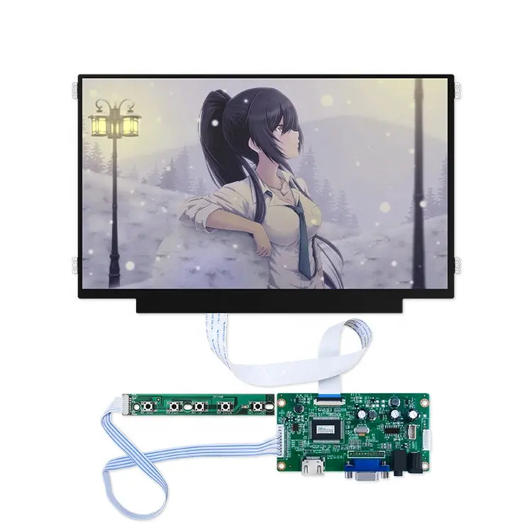 Visor lcd 11.6 polegadas lcm lcd, fino led retroiluminação anúncio 1366*768 ips tft tela lcd controlador