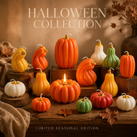 Handgemachtes Kürbisförmiges Duftkerzen-Set für Halloween Herbst-Dekoration Geschenk Heimdekoration, Herbst-Ernte-Kerze OEM Private Label