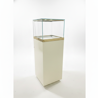 Vitrine de présentation élégante pour bijouterie, avec éclairage LED, en verre trempé, cadre en aluminium, base en métal UV, personnalisable