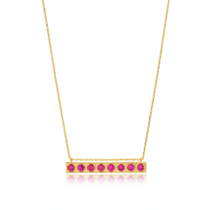 Ruby Stone Dainty Bar colgante collar venta al por Mayor turco hecho a mano 925 joyería de plata esterlina - Product Image 2
