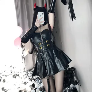 Sexy Costumes女性のための感情的なアピールマイクロElastic Soft PU Skin Queen Outfit Fishbone Slim Cat Bunny Sexy Uniform