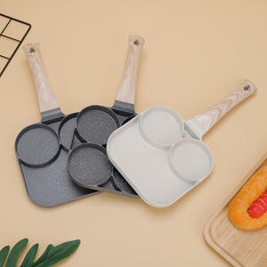 Yaratıcı ev klasik tasarım dört delikli omlet makinesi yapışmaz gözleme Waffle kalıp indüksiyon tava kahvaltı toptan - Product Image 3