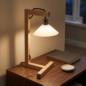 Nordic Wooden <b>Table</b> <b>Lamp</b> Minimalist Desk Light White Shade Task <b>Lamp</b> for Living Room Bedroom <b>Study</b> - Product Image 3