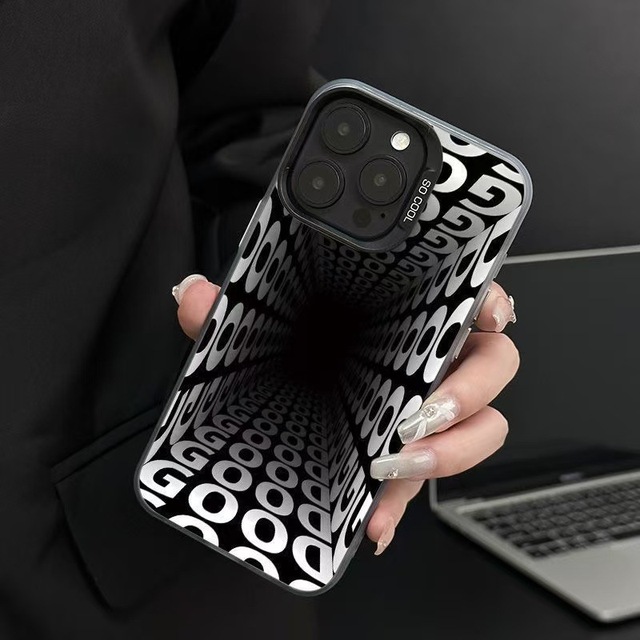 3D Black Hole PC Shockproof Phone Case with Holster for for 15Promax/16Pro/14Pro/17 Advanced Models