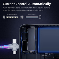 Cable USB 3 en 1 con Luz LED, 1M 2M, Carga Rápida, Cable Fluorescente, Transferencia de Datos, Carga e Impresión para iPhone y Android