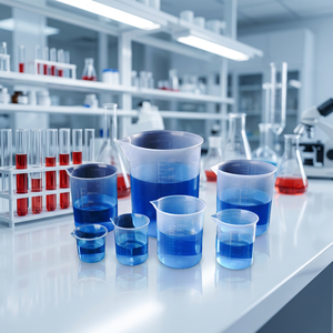 Béchers gradués en plastique transparent pour laboratoire avec bec verseur et échelle graduée, fabriqués à Haryana, personnalisables OEM - Product Image 2