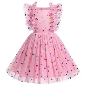 Wholesale Kids Girls Princess Dress Puff Sleeves Baby Girls Vintage Dresses