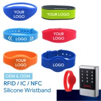 Bracelet RFID en silicone personnalisé avec logo, prix usine, étanche, contrôle d'accès, écologique, doux et confortable, pour usage professionnel et concerts