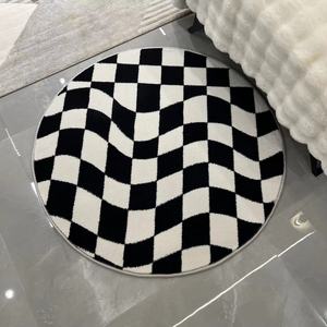 Noir <span class=keywords><strong>blanc</strong></span> acrylique à carreaux <span class=keywords><strong>tapis</strong></span> <span class=keywords><strong>rond</strong></span> antidérapant cuisine <span class=keywords><strong>bain</strong></span> <span class=keywords><strong>tapis</strong></span> moderne salon <span class=keywords><strong>tapis</strong></span> pour hôtel Villa hospitalité - Product Image 6