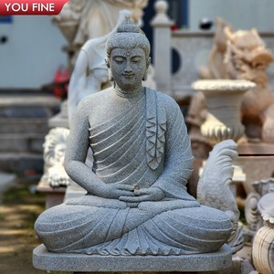 YOUFINE Vente en gros de statues de <span class=keywords><strong>Bouddha</strong></span> <span class=keywords><strong>assis</strong></span> en marbre blanc sculpté grandeur nature pour les jardins des temples bouddhistes en plein air - Product Image 3