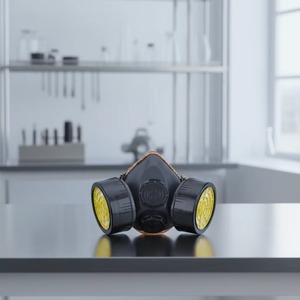 Masque respiratoire CITICITY réutilisable à 3 couches anti-gaz acide avec filtre à charbon actif, valve respiratoire, débit d'air de 80 L/min, protection contre la poussière - Product Image 1