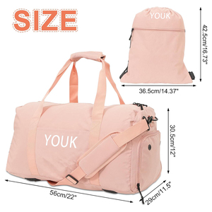 Grand <span class=keywords><strong>sac</strong></span> <span class=keywords><strong>de</strong></span> <span class=keywords><strong>sport</strong></span> unisexe en nylon et polyester imperméable pour le voyage et l'entraînement <span class=keywords><strong>Compartiment</strong></span> <span class=keywords><strong>de</strong></span> <span class=keywords><strong>sport</strong></span> avec fermeture à glissière Ensemble <span class=keywords><strong>de</strong></span> chaussures pour hommes et femmes - Product Image 5