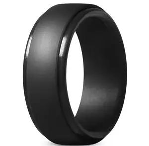 Ultime sport anello di barretta del silicone nero anello di nozze per gli uomini