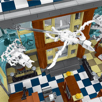 XMORK Diy 3784 Piezas, Juego de Bloques de Construcción de Museo de Ciencias con Luz, Vista de Calle Clásica, Bloques de Construcción de Partículas Pequeñas para Adultos