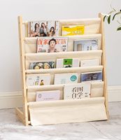 Étagère murale à double niveau pour ranger les livres illustrés, avec étagères en tissu, pour la chambre à coucher