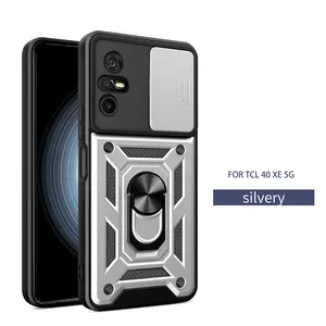 Schuifraam Camera Lens Bescherming Ring Stand Pantser Anti-Shock Anti-Val Zakelijke Mobiele Telefoon Case Voor Tcl 40 X/Tcl 50 5G/501