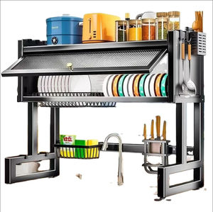 Escurridor de Platos Grande Antipolvo Sobre el Fregadero, Escurridor de Platos para Encimera de Cocina, Organizador Multifuncional, Estante de Almacenamiento - Product Image 1