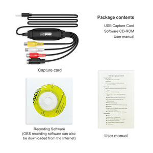 Carte de capture vidéo USB, adaptateur de capture audio VHS TV DVD VCR, convertisseur vidéo RCA vers USB pour <span class=keywords><strong>Mac</strong></span> PC - Product Image 6