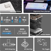 AULA F87 Pro V2 TKL Keyboard Mekanik Tri Mode Nirkabel Hot Swappable RGB PBT Gasket Mount Keyboard Gaming untuk PC