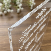 Décorations de table de mariage bohème modernes : Supports de panneaux de table en acrylique avec cartes de placement et numéros de table