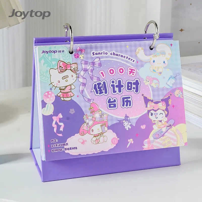 Joytop SR 000321 grosir Kawaii kalender meja Agenda 100 hari hitung mundur dengan fitur catatan tempel untuk pelajar alat tulis