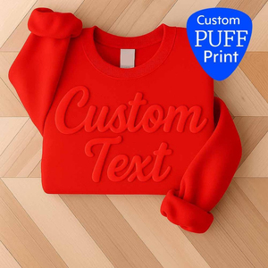 Sweat-shirt personnalisé avec motif en relief, sweat à capuche avec texte en relief, impression 3D personnalisée, pull à lettrage en relief - Product Image 3