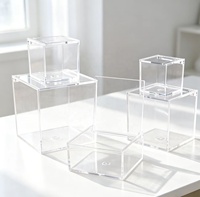 Boîte à Bonbons Transparente en Plastique avec Couvercle Rabattable pour Fêtes, Emballage Cadeau, Rangement de Bijoux, Boîte à Cadeaux en Plastique avec Couvercle Rabattable – Vente en Gros