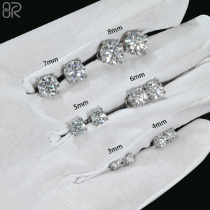 ขายดีต่างหู VVS Moissanite ผ่านการทดสอบเพชรรอบตัดสุกใสทอง14K ต่างหู925ชุบทอง - Product Image 1