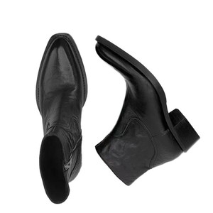 Botas de Tobillo con Cremallera de Cuero Genuino Negro, Punta Puntiaguda, Zapatos de Otoño para Hombre a la Moda, Suela de Goma, Entresuela de PU - Product Image 2