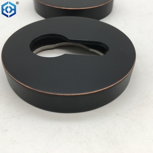 Euro Cylinder Modern Black Door Handles Door Lock Key Hole Sets <strong>Escutcheon</strong> <strong>Plates</strong> - Product Image 5