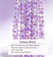 Perles en verre de cristal facettées de 8 mm en gros d'usine, en vrac, pour la fabrication de bijoux DIY, accessoires pour bracelets et colliers, en boîte