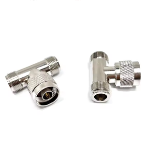 Adaptador Coaxial RF Tipo T de 3 Vías, Conector Divisor en T, <span class=keywords><strong>Enchufe</strong></span> Macho Tipo N <span class=keywords><strong>a</strong></span> Doble Conector Hembra Tipo N - Product Image 1