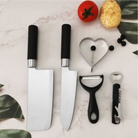 Ensemble de 4 couteaux de cuisine, moule à œufs en forme de cœur, tire-bouchon, ouvre-bouteille, éplucheur de légumes, kit d'accessoires combinés