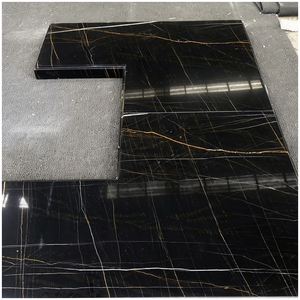 Plans de travail de cuisine en marbre noir et or <span class=keywords><strong>Sahara</strong></span> Noir de luxe pour mansions, villas et penthouses - Product Image 3