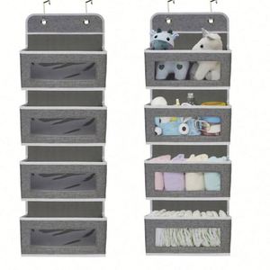 Organizador Colgante Transparente de PVC para Ventana o Puerta, Bolsas de Almacenamiento para Pared, Cosméticos, Papelería, Artículos Diversos, con Función Plegable y Bolsillos - Product Image 1