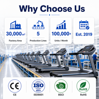 Tapis roulant semi-commercial intelligent électrique pliable en acier avec écran LED, moteur 1HP, vitesse 1-12 km/h