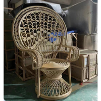 Mobilier d'extérieur, terrasse de jardin, chaise paon en rotin d'extérieur