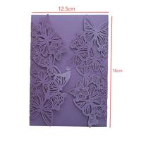 Ychon Laser Cut undangan pernikahan kupu-kupu bunga berongga amplop untuk Hari Valentine kartu ucapan pernikahan