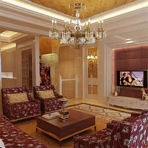 Lámpara de techo de cristal transparente K9 para comedor, luz colgante de lujo con 8 brazos de bronce para dormitorio - Product Image 3