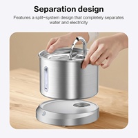 Fontaine à eau intelligente pour animaux de compagnie en acier inoxydable, rechargeable, design détachable automatique, pour chats et chiens, utilisation en extérieur, alimentée par batterie, portable