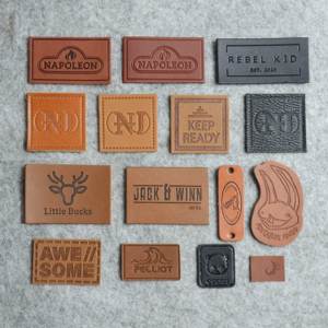 Etiquetas Rectangulares de Cuero <span class=keywords><strong>PU</strong></span> Lavables y Ecológicas con Orificios para Manualidades en Prendas, Bolsos, Zapatos, Apliques y Etiquetas en Relieve - Product Image 4