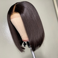 Peluca de Cabello Humano Corto Bob, con Frente de Encaje HD 13x4, Sin Pegamento, Lisa, para Mujeres, Cabello Virgen Brasileño Natural, Venta al Por Mayor