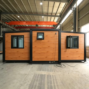Maison conteneur moderne préfabriquée, robuste, résistante aux intempéries, avec ailes extensibles, pour villa, avec salle de bain préinstallée, cabine de vie, pour chantier temporaire - Product Image 2
