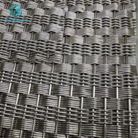Panneaux de murs rideaux décoratifs en treillis métallique tissé en spirale, en laiton doré et acier inoxydable, pour l'extérieur et les ascenseurs de bâtiments
