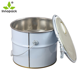 Cubo de metal de material de hojalata de capacidad de 10L directo de fábrica con asa y soportes de boquilla Impresión para uso decorativo de almacenamiento - Product Image 5