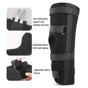 Attelle de jambe sportive professionnelle pour adultes, réglable, respirante, avec <span class=keywords><strong>genouillère</strong></span> articulée, attelle fine de soutien pour jambe droite, stabilisateur - Product Image 4