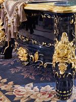 Table à thé et table basse de style européen en bois massif, avec plateau en marbre naturel, meuble TV pour salon, aucun assemblage requis